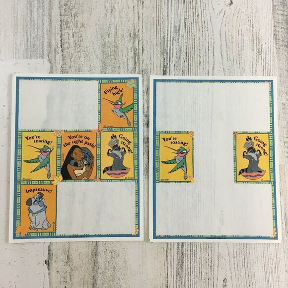 Vtg Hallmark Disney Pocahontas Reward Stickers Partial Sheets Teacher - Picture 1 of 3